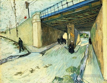  Bridge Art Painting - The Railway Bridge over Avenue Montmajour Vincent van Gogh